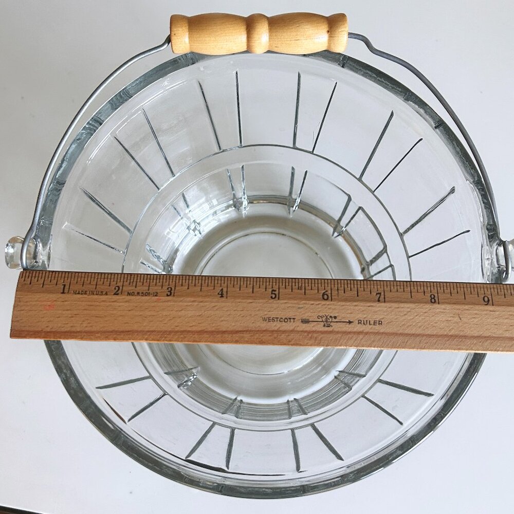 Vintage Anchor Hocking Ice Bucket w/ Wooden Handle - Picture 2 of 5